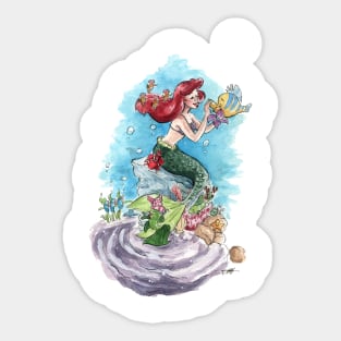 Ariel and Flounder Sticker